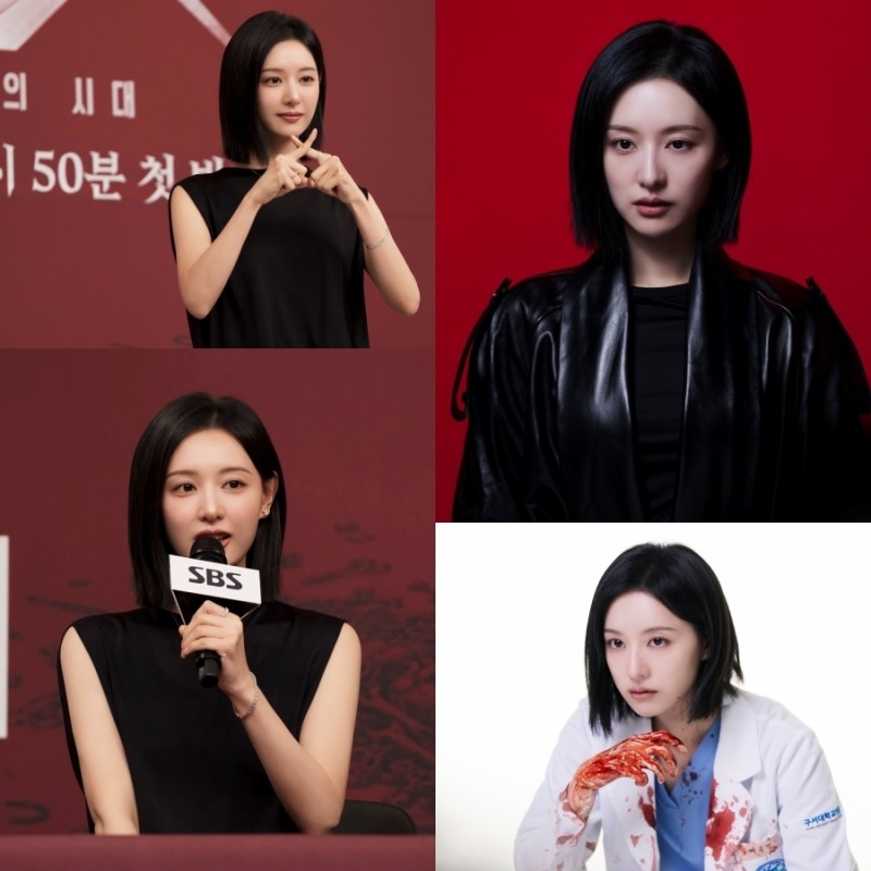 ‘닥터X’ 김지원 붉은 포스터 속 올블랙 가죽 카리스마